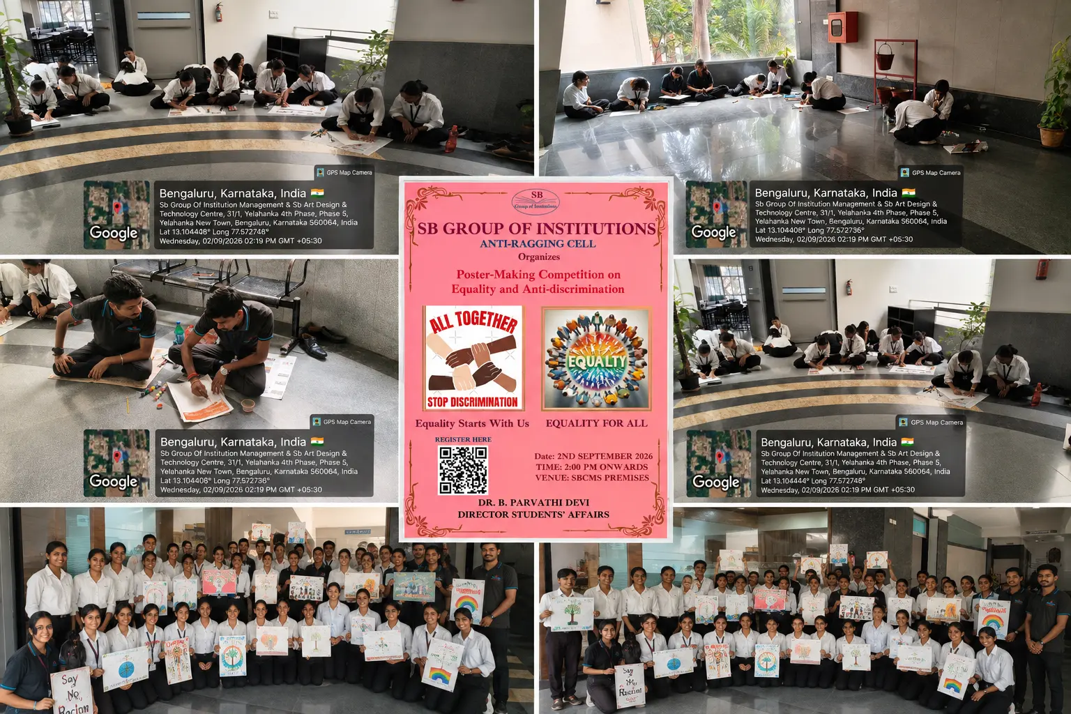 SB Group of Institutions, Anti-Ragging Cell, is organizing a Poster-Making Competition on &ldquo;Equality and Anti-Discrimination&rdquo; on 2 September 2026 from 2:00 PM onwards at the SBCMS premises, promoting the values of equality, inclusivity, and respect for all.