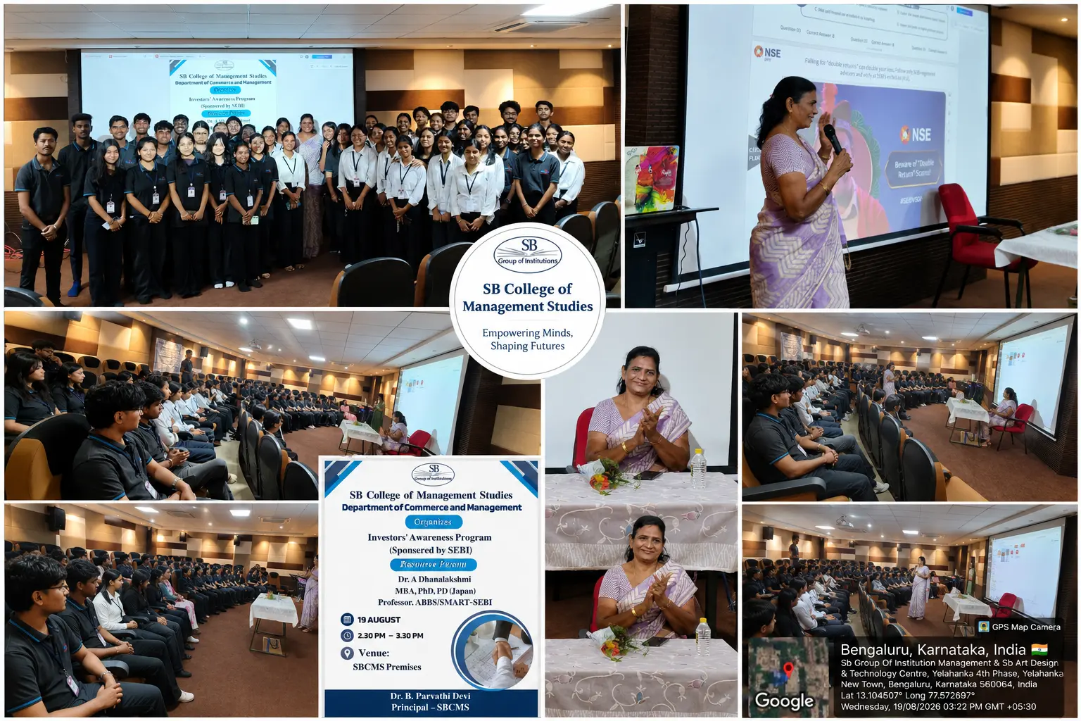 SB College of Management Studies successfully organized an **Investors&rsquo; Awareness Programme**, sponsored by SEBI, to enhance students&rsquo; understanding of investment awareness, financial literacy, and informed decision-making.