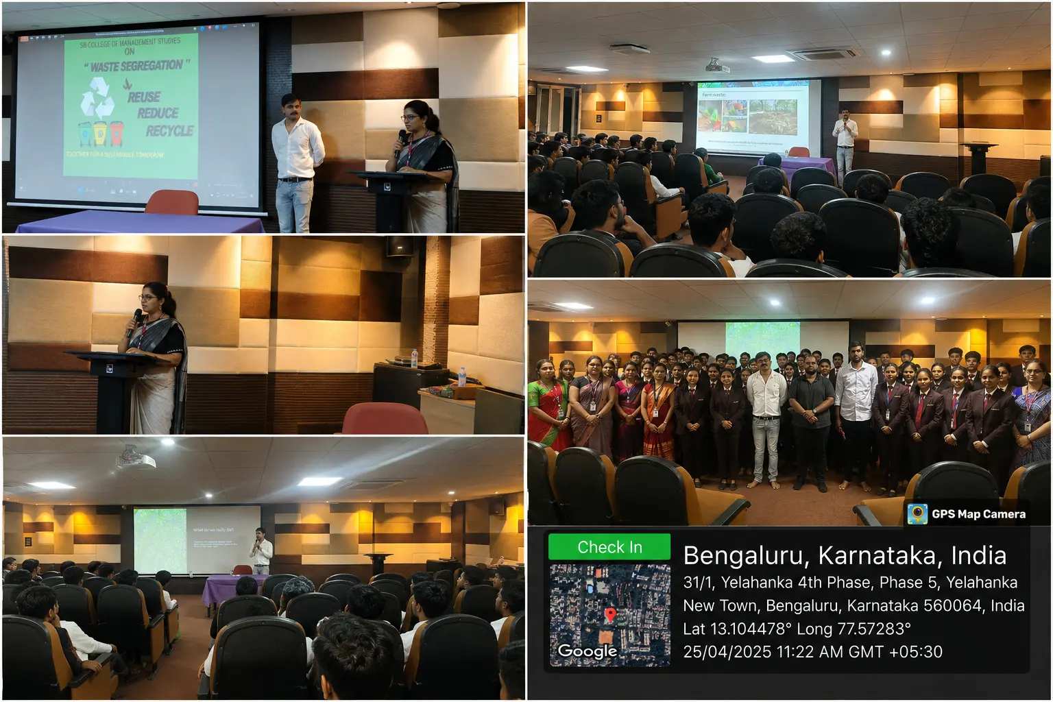 Guest Lecture on Waste Segregation organized by SB College of Management Studies to promote environmental awareness and sustainable waste management practices among students.
