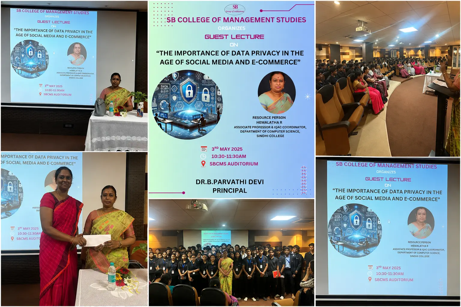 Guest Lecture on &ldquo;The Importance of Data Privacy in the Age of Social Media and E-Commerce&rdquo; organized by SB College of Management Studies.
